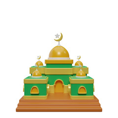 3D Wide Dome Mosque Icon