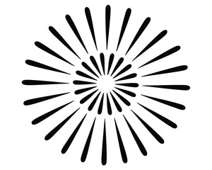 Obraz premium Black Fireworks Silhouettes – Party Poppers, Sparklers, and Bursts Set