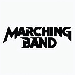Bold Marching Band Graphic Sticker Design &ndash; Musical Logo with Strong Typography