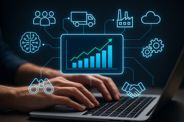 Business intelligence data analytics dashboard growth strategy and financial performance analysis