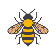 Stripped bee flies stylized graphic isolated white backdrop