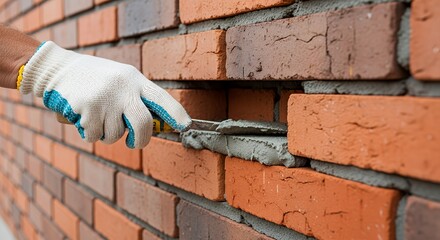 Laying Bricks Professional Applying Mortar for a Sturdy Wall Construction