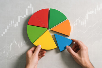 Pie chart diagram business financial analysis investment data market share strategy colorful segments