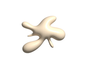 Obraz premium Cartoonish stain splatter with splashes, paint and ink drop, 3D render, isolated on transparent background