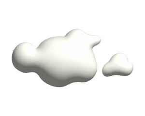 Inflatable bouncy cloud blob on transparent background, isolated bouncy shape