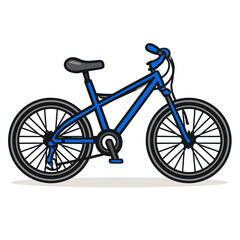 Fototapeta premium Blue bicycle stands stationary indoors simple background vector