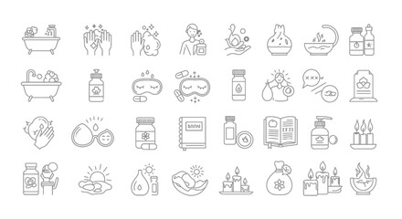 Collection of hand-drawn vector icons for web and business design