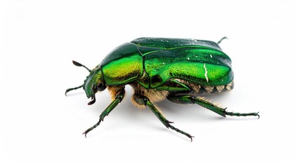 Fototapeta premium Emerald green beetle profile