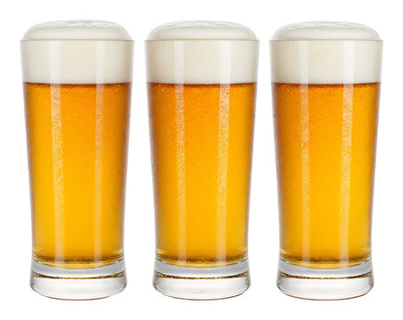 黄金色輝くビール三杯