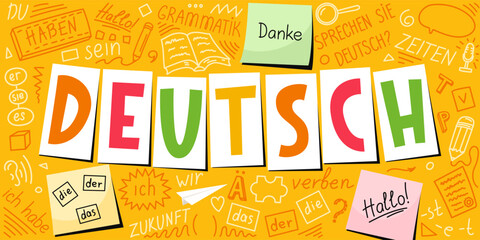 Deutsch. German language collage. 