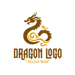 Iconic Golden Sea Dragon Logo for Modern Fantasy Branding and Powerful Identity
