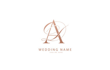 DA Initial monogram wedding logo