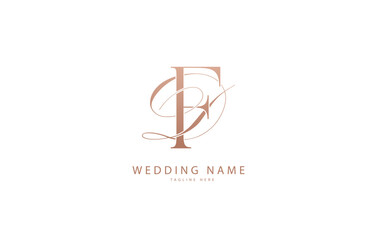 DF Initial monogram wedding logo