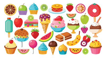 Delicious Treats A Colorful Collection of Sweet Fruits and Desserts