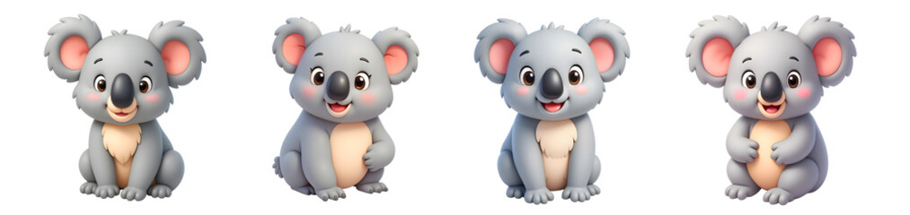 Cute Cartoon Koalas PNG Transparent Background  © AllyRauf