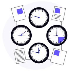 Team Working Across Time Zones with Analog Clocks