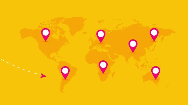 mappa, mondo, viaggio, vacanza, tappe,	
