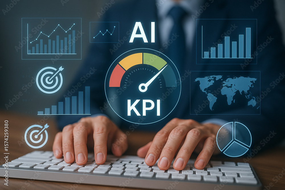 Poster ai kpi dashboard for business performance tracking and data analysis with key performance indicators