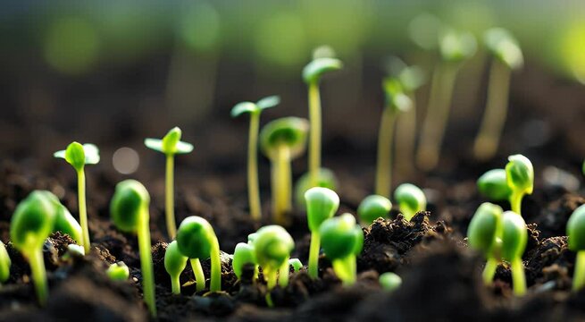 Fresh seedlings growing