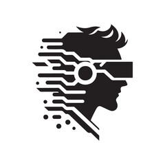 augmented reality vector silhouette clip art logo design illustration