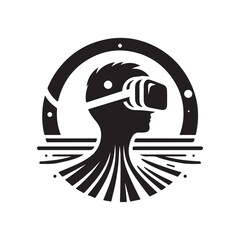 augmented reality vector silhouette clip art logo design illustration