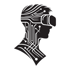 augmented reality vector silhouette clip art logo design illustration