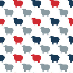 Colorful Sheep Pattern - Seamless Farm Animal Illustration