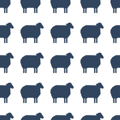 Sheep Silhouette Pattern: Seamless Farm Animal Background