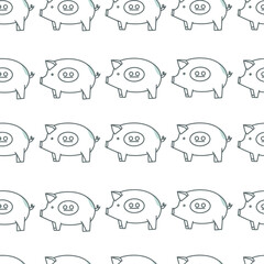 Obraz premium Playful Piglet Pattern: Seamless Farm Animal Design