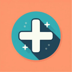 Obraz premium Flat icon of medical cross in circle