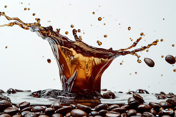 Coffee Splash in Mid-Air