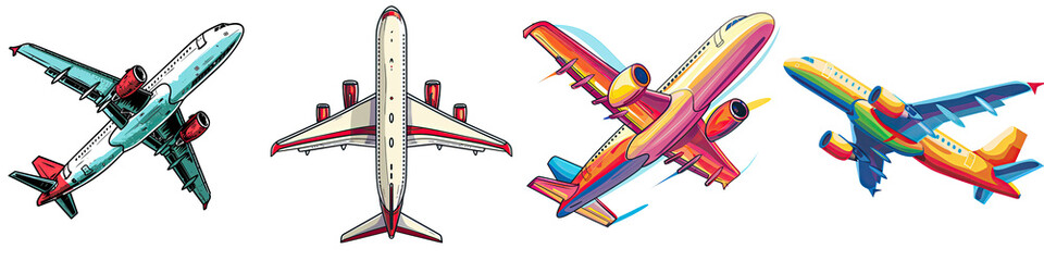 Naklejka premium flugzeug, Private Jet Soaring High in the Blue Sky isolated on transparent, alpha background PNG cut out