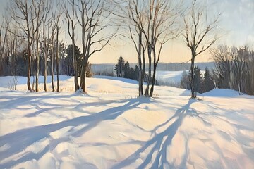 winter landscape with snow