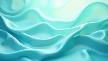 Obraz premium Soft Waves of Serenity in Gentle Aqua Dreamy Fabric Flow