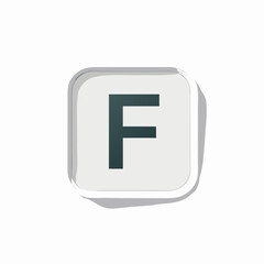 'F' vector glossy icon