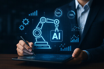 Artificial intelligence ai automation and robotics technology concept for business strategy future