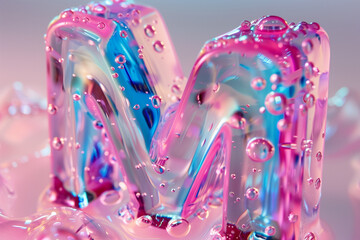 Abstract Colorful Glass Sculpture