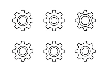 settings gear icon line art vector illustration