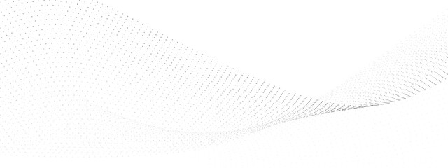 Abstract halftone flowing wavy colorful gradient dots shape isolated on transparent background. Digital future technology concept. Design for web design, music, cover, technology, science, data