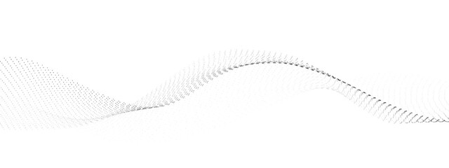 Fototapeta premium Abstract halftone flowing dots wave curved lines, frequency sound, technology curve dots lines. Digital future technology concept, science, banner, template, wallpaper, business, games. 