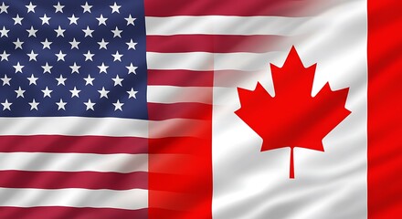 Visual representation of US-Canada relations through their iconic national symbols.

