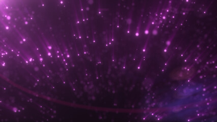 Obraz premium Abstract purple background with flowing particles and radiant beams, evoking a futuristic and cosmic atmosphere
