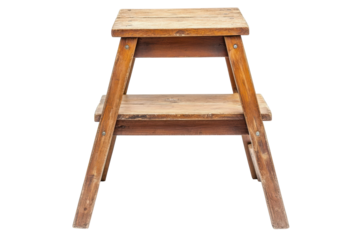 Rustic charm wooden step stool vintage design antique furniture photography home decor handcrafted