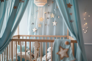 Baby Crib with Star Decorations