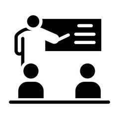 Teacher and Student Vector Glyph Icon Design