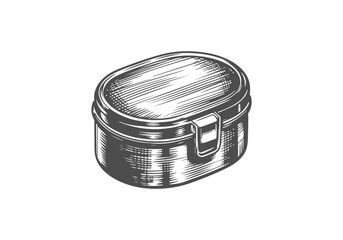 Lunchbox hand drawn vector illustration