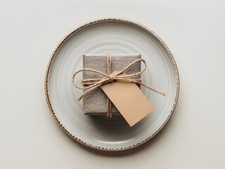 Elegant Gift Presentation Rustic Package on Plate