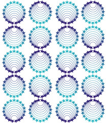 Circle blue gradient stars seamless pattern