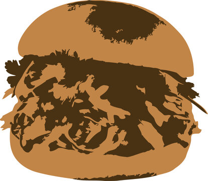 brown burger sandwich food graphic clip art preview