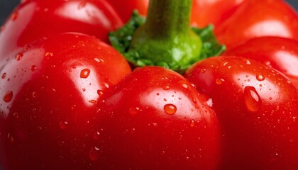 Close-up of glossy red bell pepper